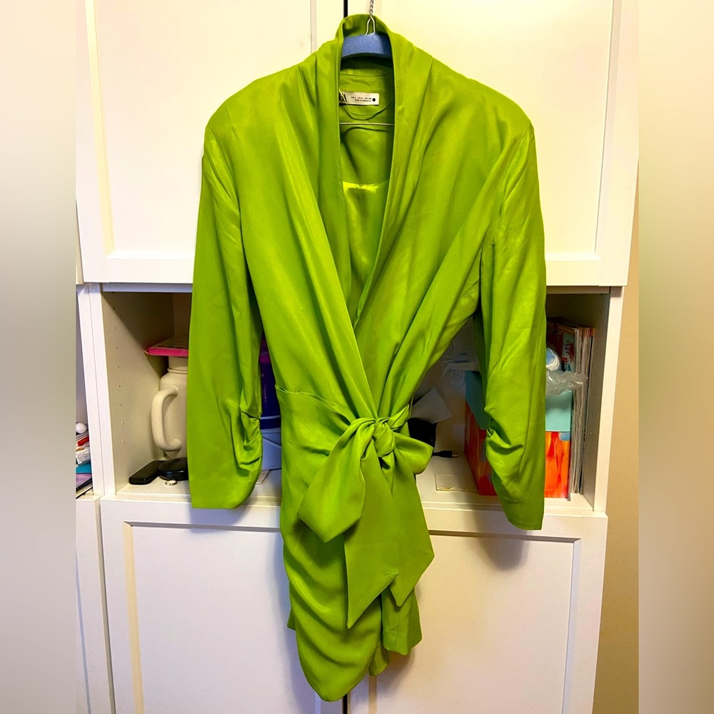 Zara. Satin wrap jacket dress. BNWOT.